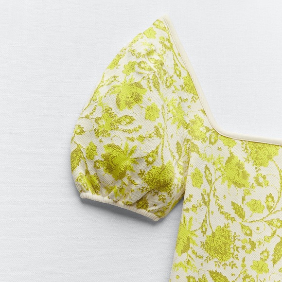 BNWT Zara Jacquard knit Dress intense yellow - Picture 5 of 5